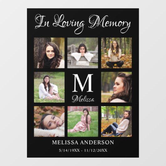 愛の思い出写パーソナライズされた真コラージュ記念碑 ウィンドウサイン (シート)