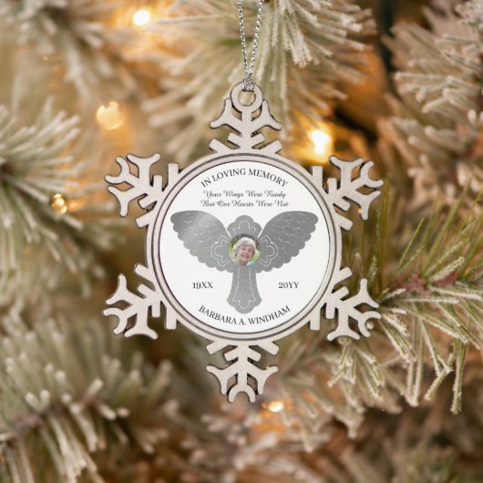 『愛の思い出写真』 スノーフレークピューターオーナメント (ツリー)