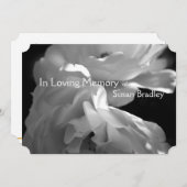 『愛の思い出』に2人の白いバラの追悼式 招待状 (正面/裏面)