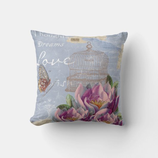 愛の思ビクトリアンい夢バタフライバードケージ アウトドアクッション (正面)