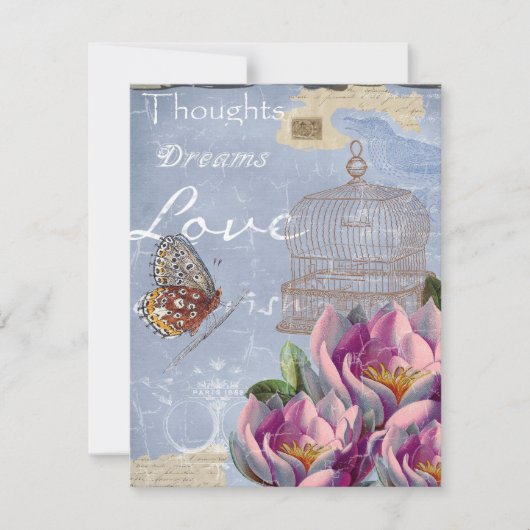 愛の思ビクトリアンい夢バタフライバードケージ カード (正面)