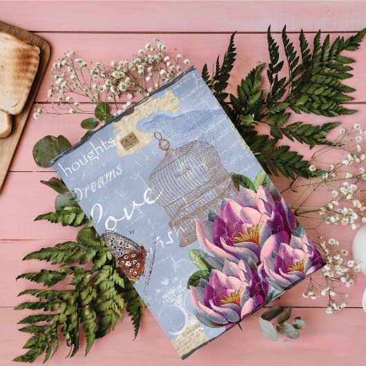 愛の思ビクトリアンい夢バタフライバードケージ サンキューカード