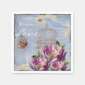 愛の思ビクトリアンい夢バタフライバードケージ スタンダードカクテルナプキン (正面)