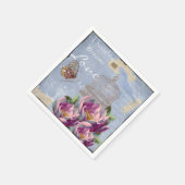 愛の思ビクトリアンい夢バタフライバードケージ スタンダードカクテルナプキン (角)