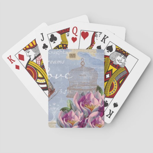 愛の思ビクトリアンい夢バタフライバードケージ トランプ (裏面)