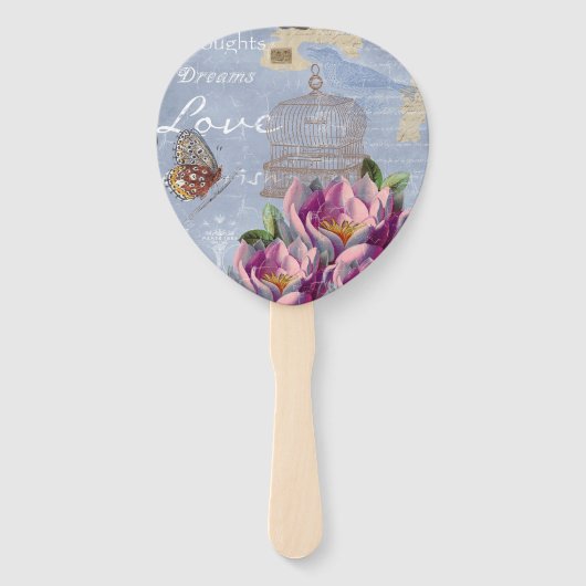 愛の思ビクトリアンい夢バタフライバードケージ ハンドファン (正面)