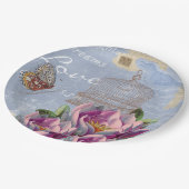 愛の思ビクトリアンい夢バタフライバードケージ ペーパープレート (アングル)