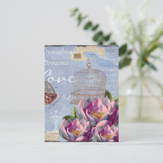 愛の思ビクトリアンい夢バタフライバードケージ ポストカード (スタンド正面)