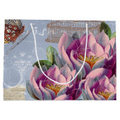 愛の思ビクトリアンい夢バタフライバードケージ ラージペーパーバッグ (裏面)