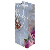 愛の思ビクトリアンい夢バタフライバードケージ ワインギフトバッグ (裏面アングル)