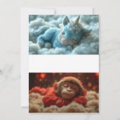 愛の急増：ロマンチックな波のハート結婚のインビタ 招待状 (裏面)