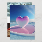 愛の急増：ロマンチックな波のハート結婚のインビタ 招待状 (正面/裏面)