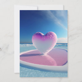 愛の急増:ロマンチックな波のハート結婚のインビタ 招待状