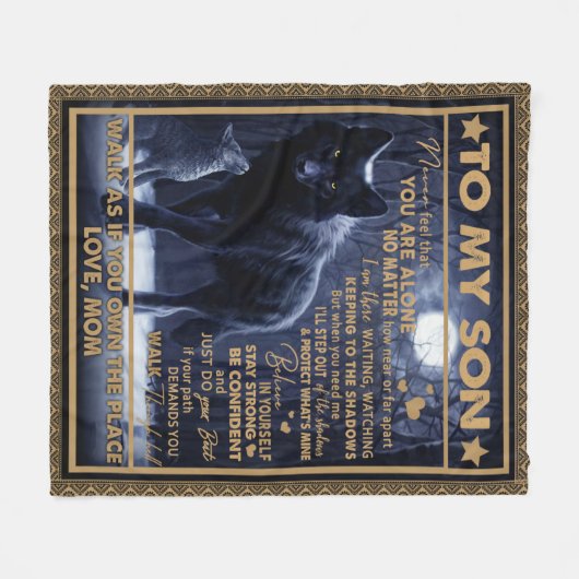 愛の息子|私の息子への手紙はあなたは感じ一人でない フリースブランケット (正面(横))