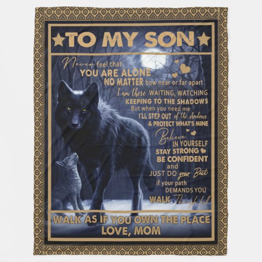 愛の息子|私の息子への手紙はあなたは感じ一人でない フリースブランケット (正面)