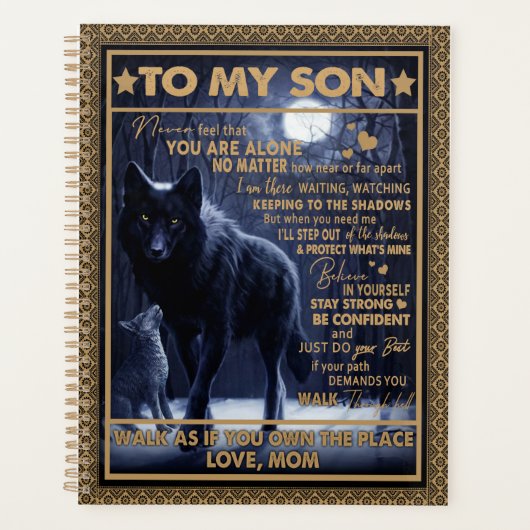 愛の息子|私の息子への手紙はあなたは感じ一人でない プランナー手帳 (正面)