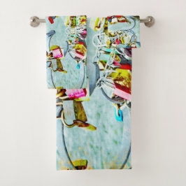 愛の情け！永遠の愛のための愛のロック バスタオルセット