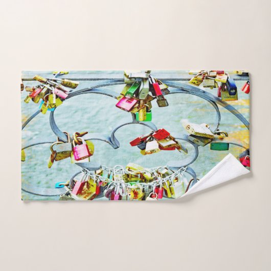 愛の情け!永遠の愛のための愛のロック バスタオルセット (ハンドタオル)