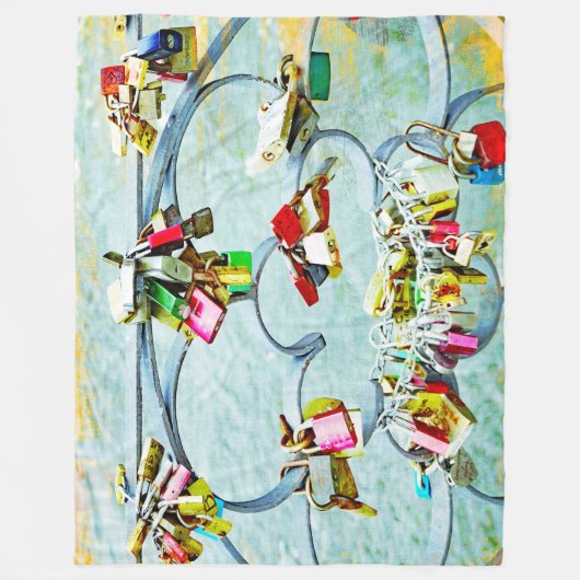 愛の情け！永遠の愛のための愛のロック フリースブランケット (正面)