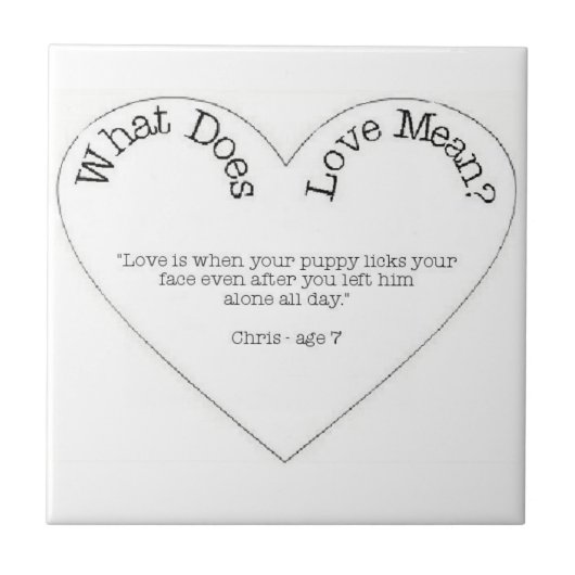 愛の意味 – 子犬のラブタイル タイル (正面)