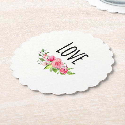*~*愛の意思コースター柄本フラワーブーケ ペーパーコースター (アングル)