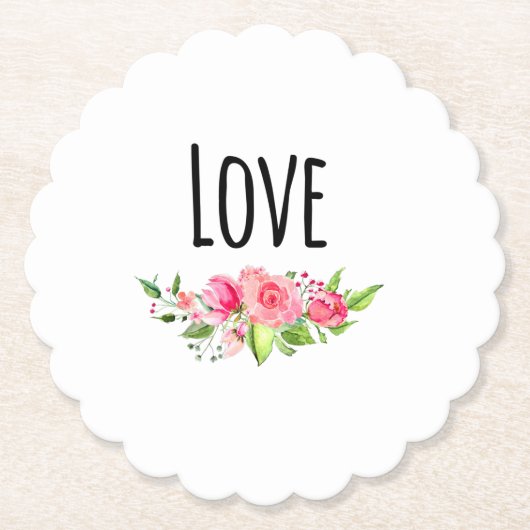 *~*愛の意思コースター柄本フラワーブーケ ペーパーコースター (正面)
