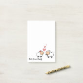 愛の愛おもしろいらしい可愛い漫画の羊 ポストイット (デスク上)