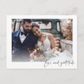 愛の感謝の写真結婚の感謝はがき ポストカード (正面)