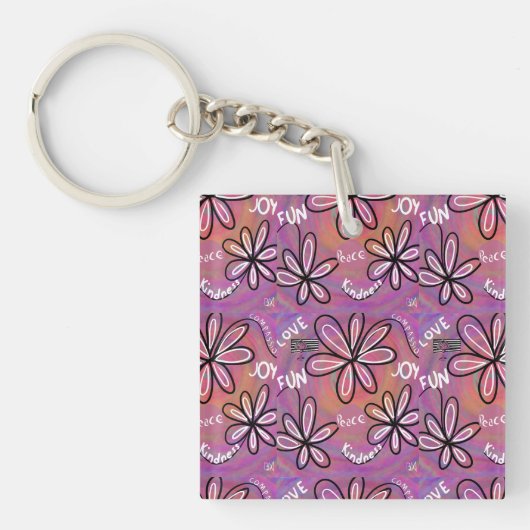 愛の慈悲、喜び、人類の平和 キーホルダー (正面)