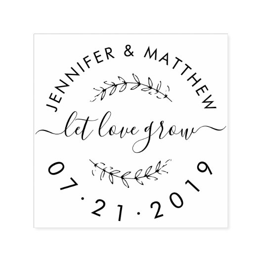 愛の成長素朴の日を自分で結婚作成 セルフインキングスタンプ (デザイン)