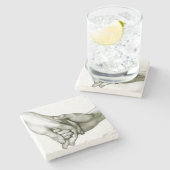 愛の手を握っているDante ストーンコースター (横)