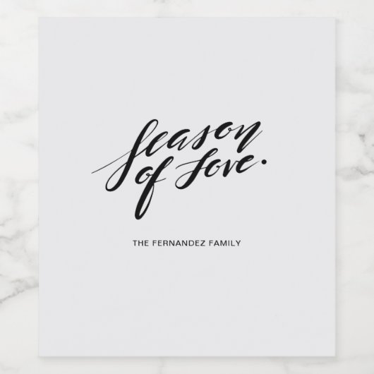 愛の手描きの季節 ワインラベル (シングルラベル)