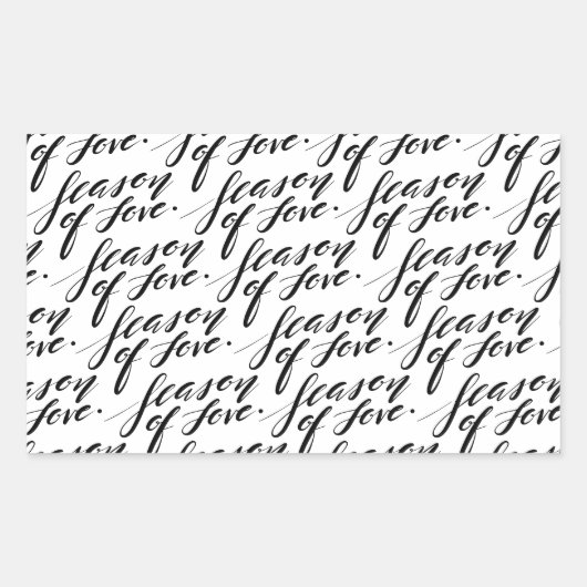 愛の手描きの季節 長方形シール (正面)