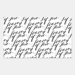 愛の手描きの季節 長方形シール