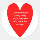 愛の手段を決して言うことのない後悔して ラウンドシール (正面)