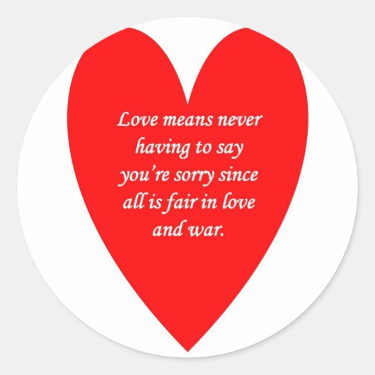 愛の手段を決して言うことのない後悔して ラウンドシール (正面)