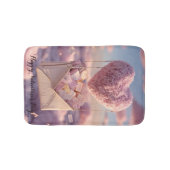 愛の手紙デザインの浮遊ハート ポストカード バスマット (正面)