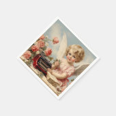 愛の手紙書をクピッド・エンジェル スタンダードカクテルナプキン (角)