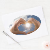 愛の手 楕円形シール (封筒)