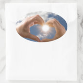 愛の手 楕円形シール (バッグ)