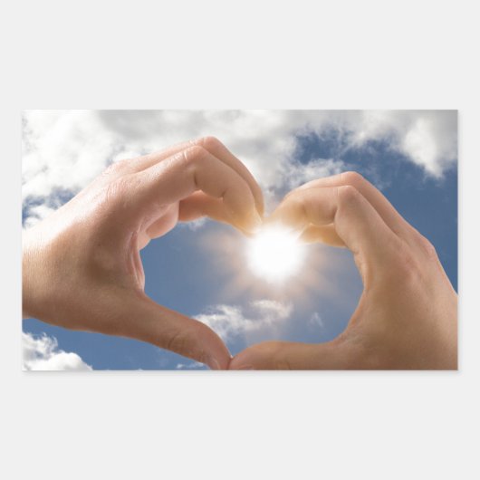 愛の手 長方形シール (正面)