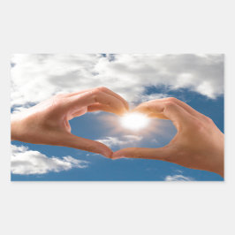 愛の手 長方形シール