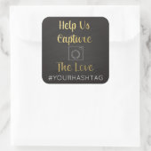 愛の救済ハッシュタグのシールを取得 スクエアシール (バッグ)