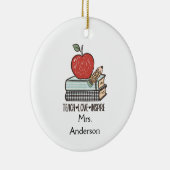 愛の教え贈りインスパイア物を自分の好きに合わせる先生T- セラミックオーナメント (右)