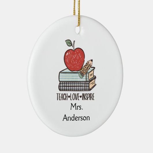 愛の教え贈りインスパイア物を自分の好きに合わせる先生T- セラミックオーナメント (右)
