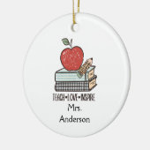 愛の教え贈りインスパイア物を自分の好きに合わせる先生T- セラミックオーナメント (左)