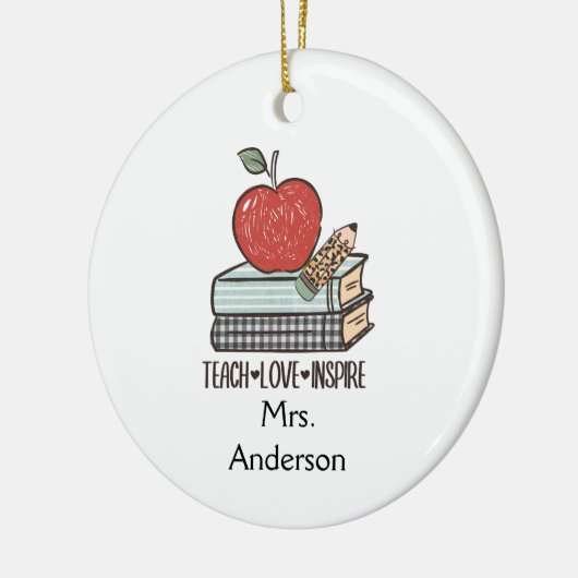 愛の教え贈りインスパイア物を自分の好きに合わせる先生T- セラミックオーナメント (左)