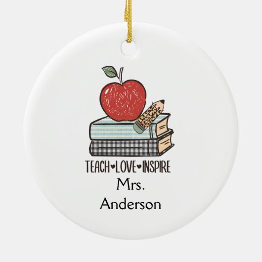 愛の教え贈りインスパイア物を自分の好きに合わせる先生T- セラミックオーナメント (裏面)