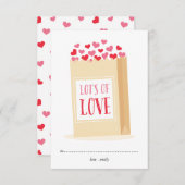 愛の教室のバレンタインデーのカードがたくさん 招待状 (正面/裏面)