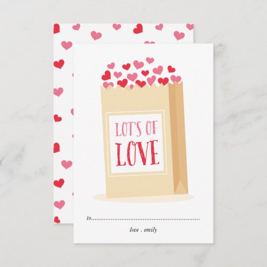 愛の教室のバレンタインデーのカードがたくさん 招待状 (正面/裏面)